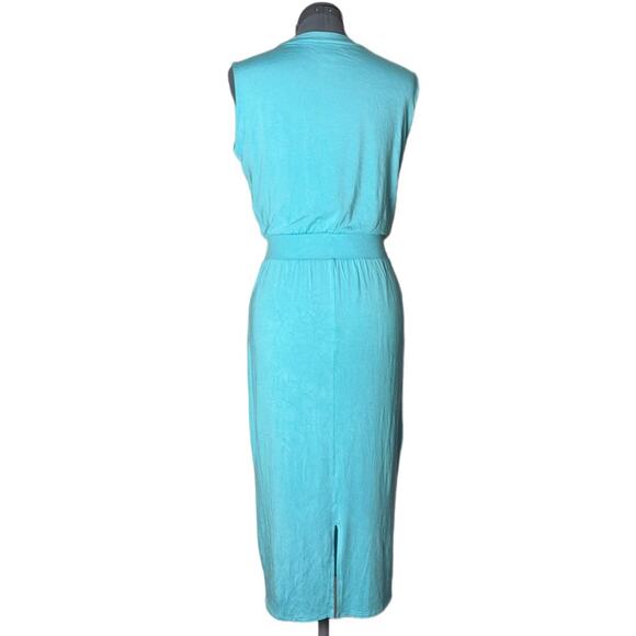 Athleta Santorini Cinch Midi Dress Women's Size XS Gulf Green Turquoise Blue - Picture 12 of 16